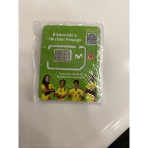 Movistar 4G LTE Colombia Travel Sim Card Chip Pre Paid Prepago Exp Sept 2025
